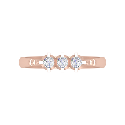 Elegant Layers Tri Stone Ring In 925 Sterling Silver - Two