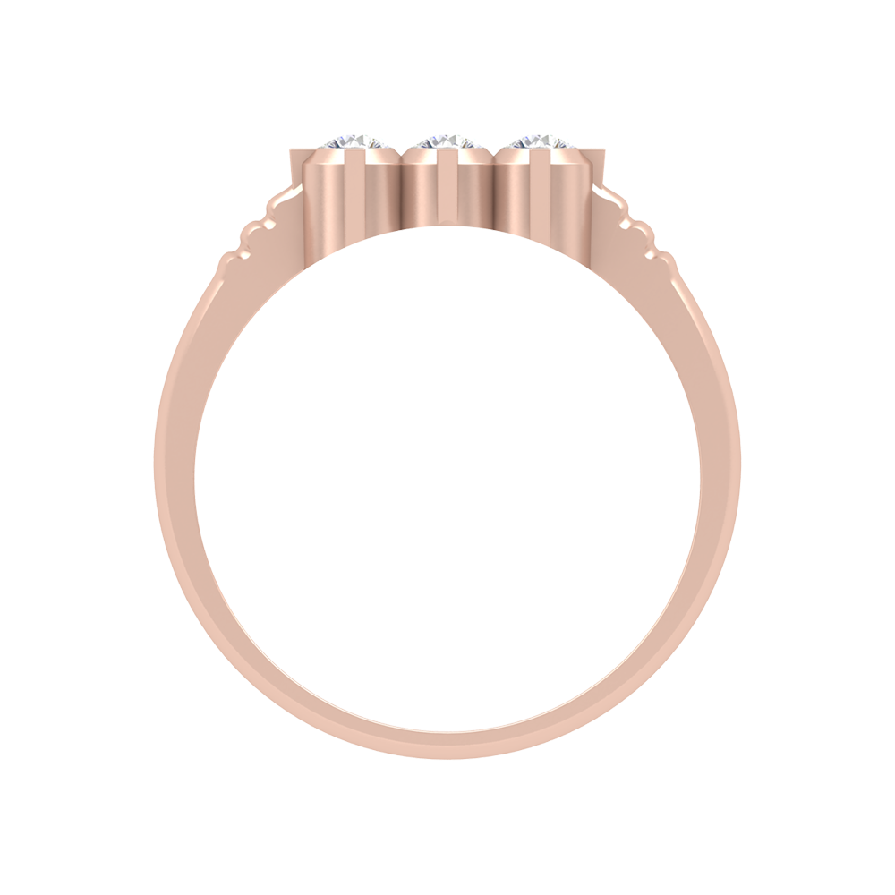 Elegant Layers Tri Stone Ring - Four