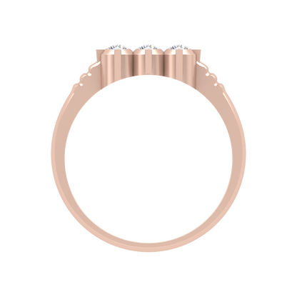 Elegant Layers Tri Stone Ring In 925 Sterling Silver - Four