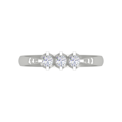 Elegant Layers Tri Stone Ring - Six