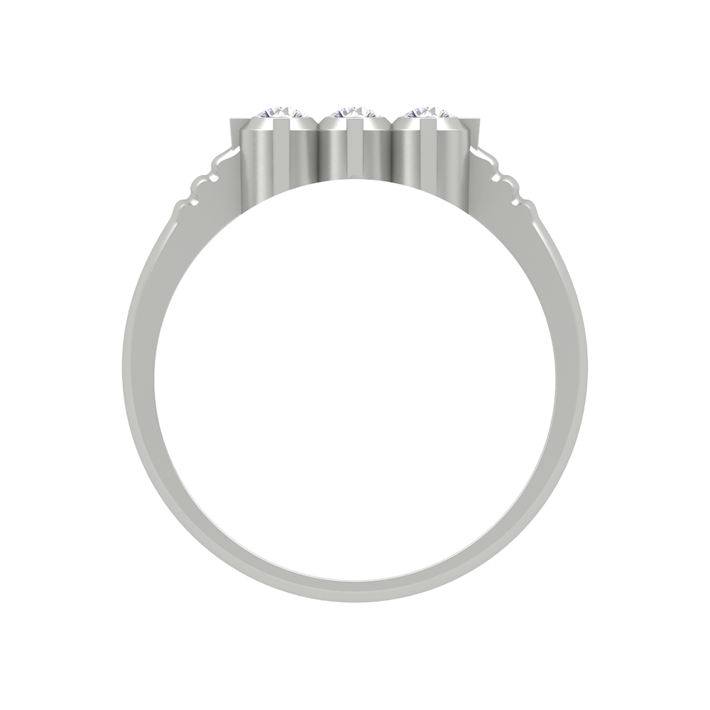 Elegant Layers Tri Stone Ring In 925 Sterling Silver - Eight