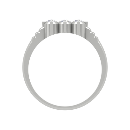 Elegant Layers Tri Stone Ring In 925 Sterling Silver - Eight