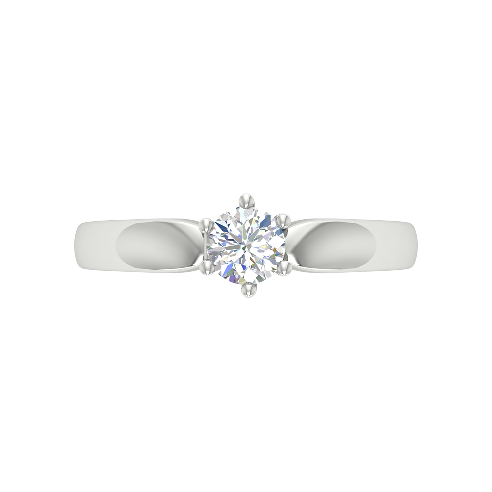 Elegant Loop Solitaire Ring In 925 Sterling Silver - Two