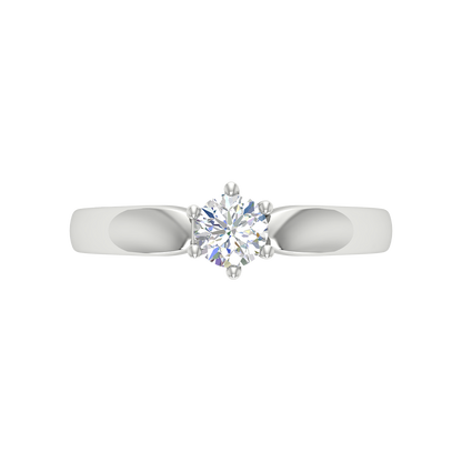 Elegant Loop Solitaire Ring In 925 Sterling Silver - Two