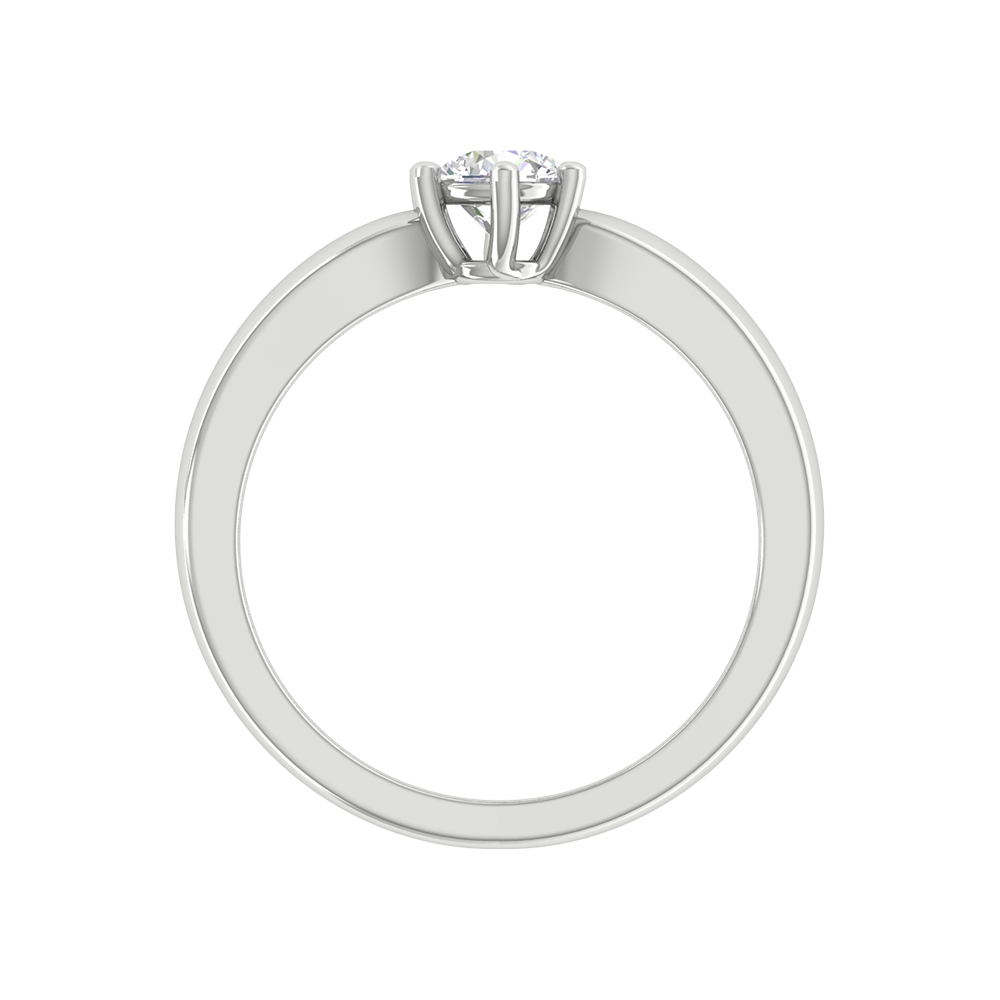 Elegant Loop Solitaire Ring In 925 Sterling Silver - Three