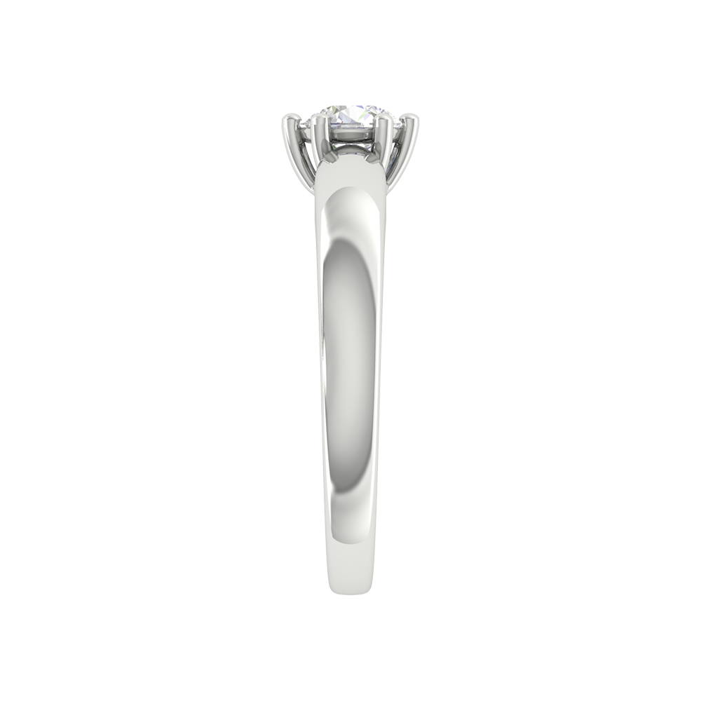 Elegant Loop Solitaire Ring In 925 Sterling Silver - Four