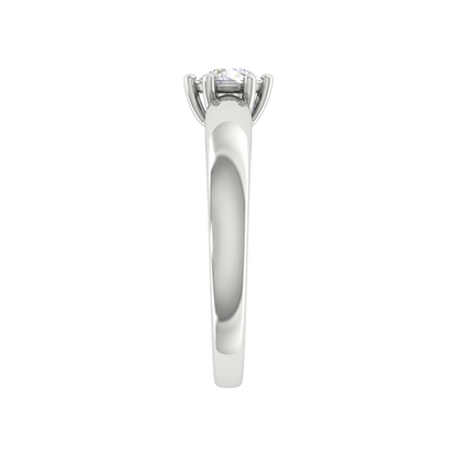 Elegant Loop Solitaire Ring In 925 Sterling Silver - Four