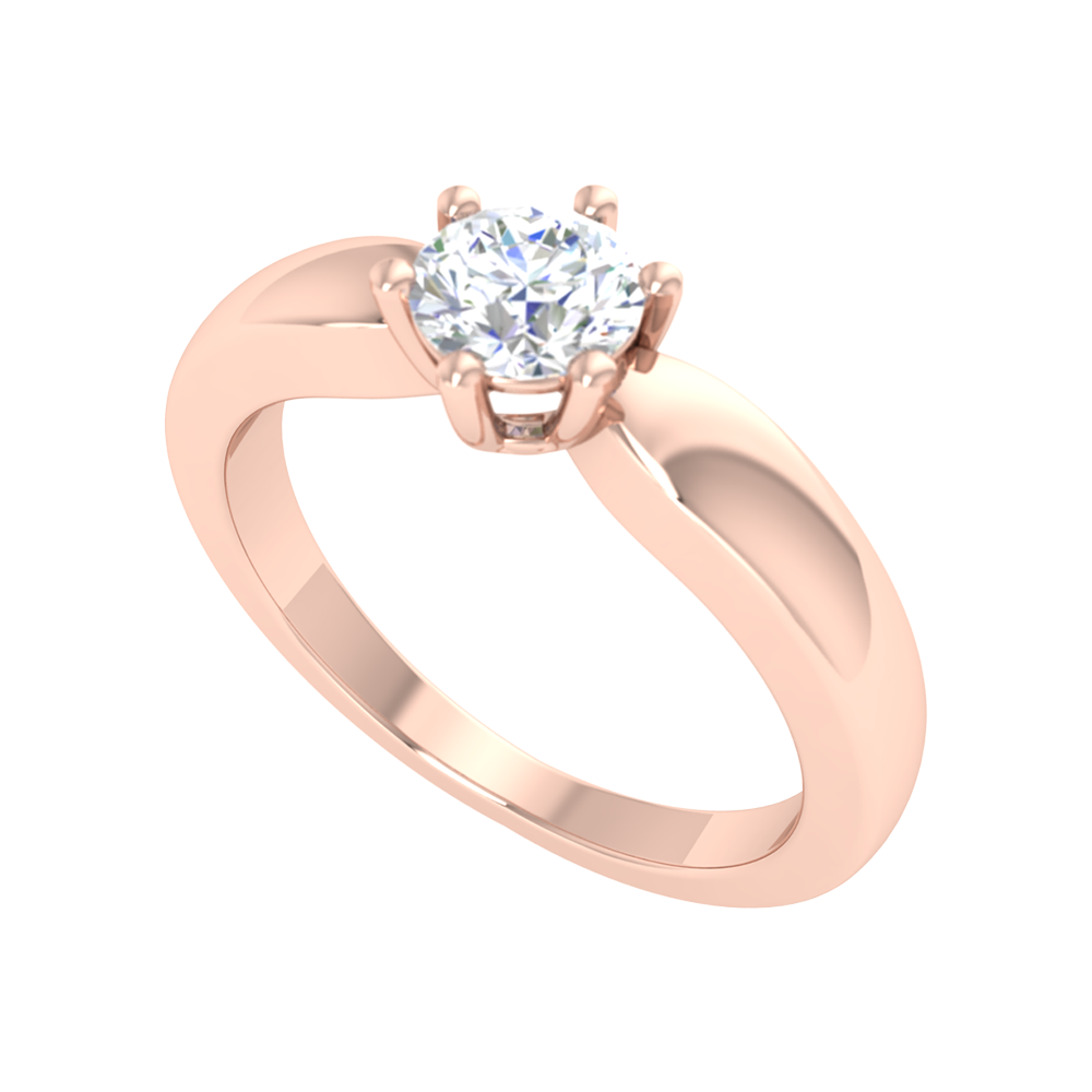 Elegant Loop Solitaire Ring - Five