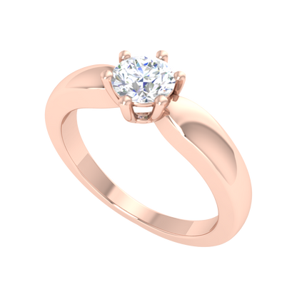 Elegant Loop Solitaire Ring In 925 Sterling Silver - Five