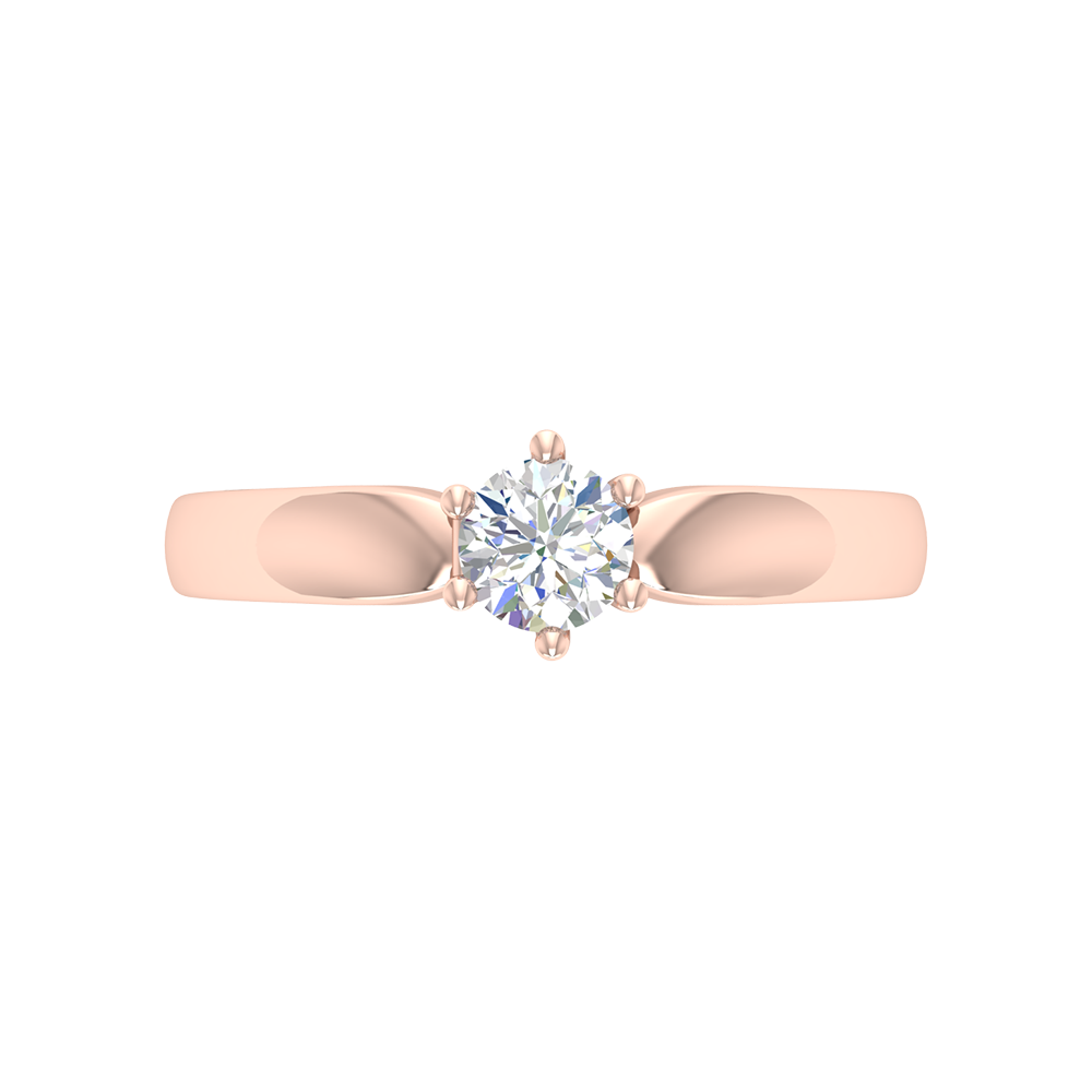 Elegant Loop Solitaire Ring In 925 Sterling Silver - Six