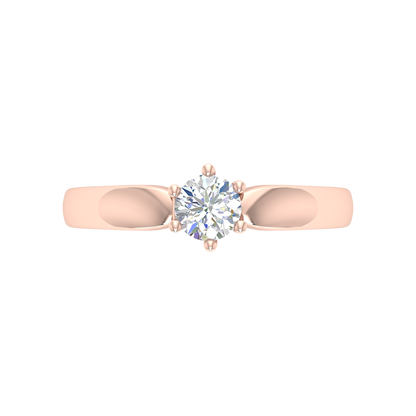 Elegant Loop Solitaire Ring In 925 Sterling Silver - Six