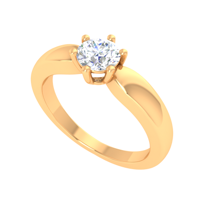 Elegant Loop Solitaire Ring In 925 Sterling Silver - Nine