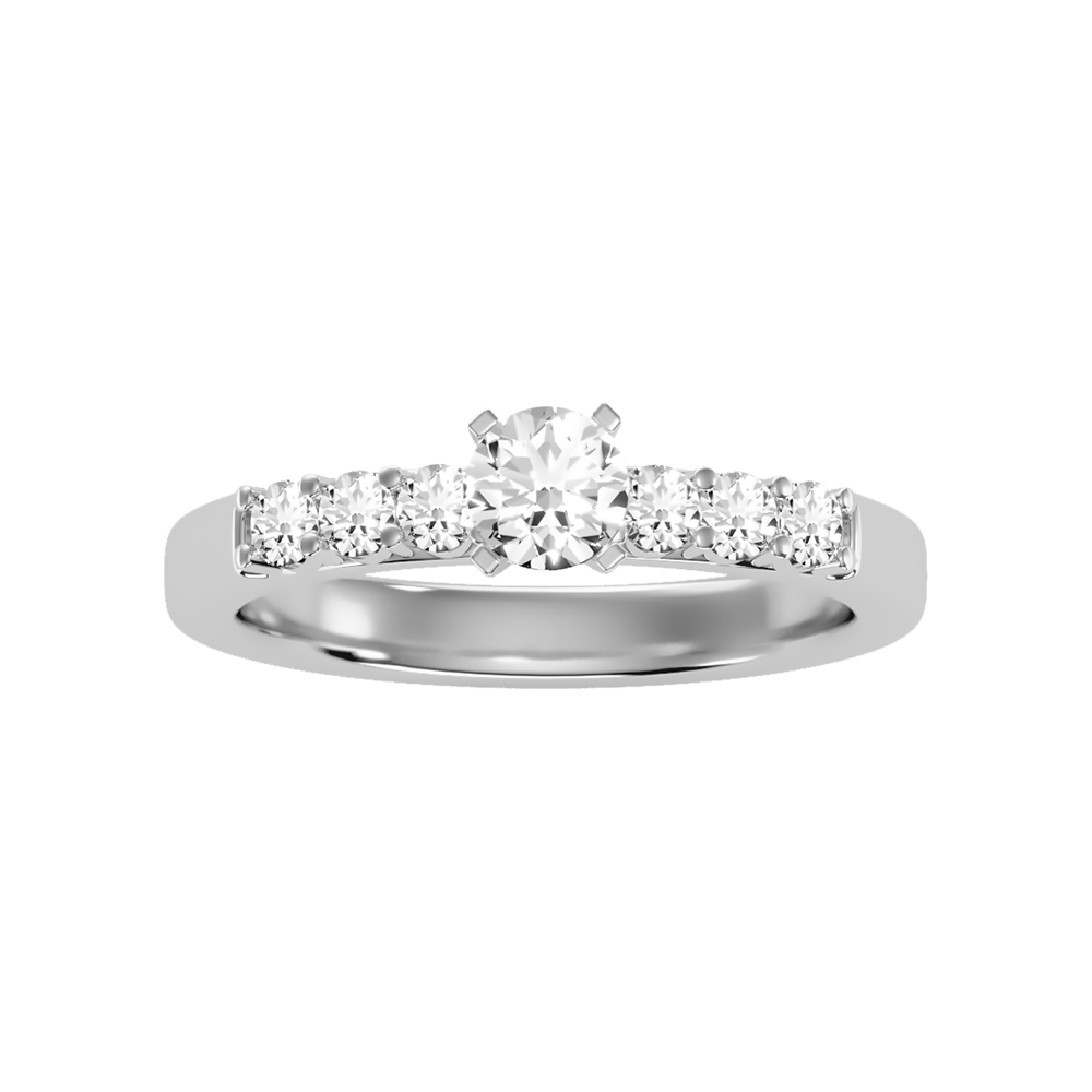 Elevated Solitaire Ring In 925 Sterling Silver - Three