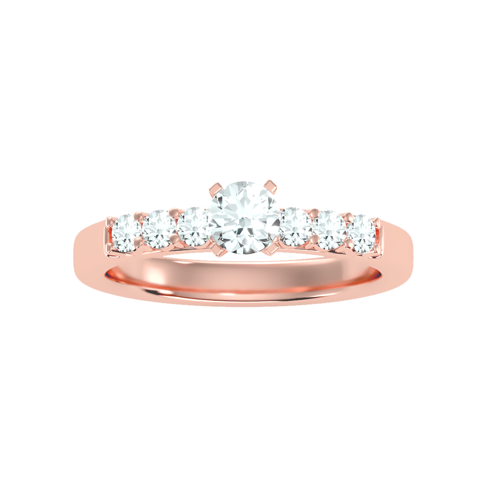 Elevated Solitaire Ring In 925 Sterling Silver - Seven