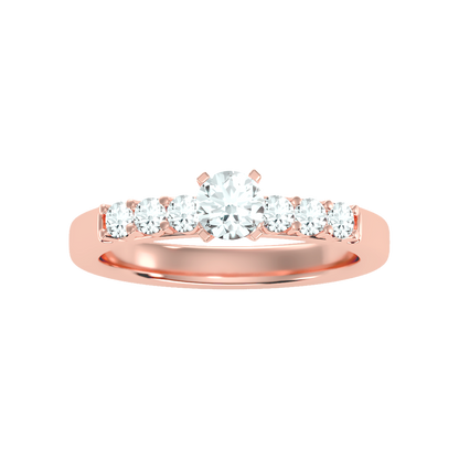 Elevated Solitaire Ring In 925 Sterling Silver - Seven