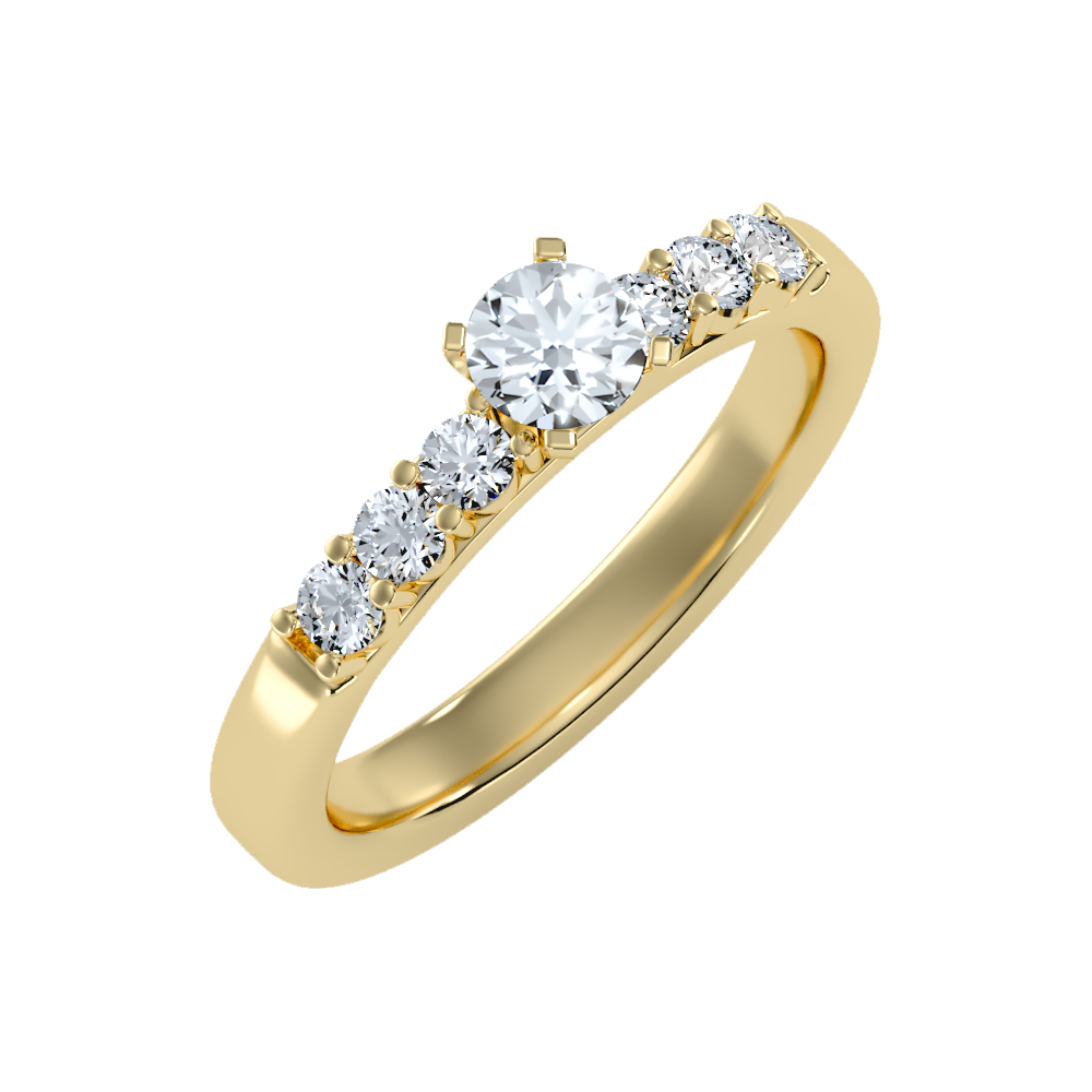 Elevated Solitaire Ring In 925 Sterling Silver - Nine