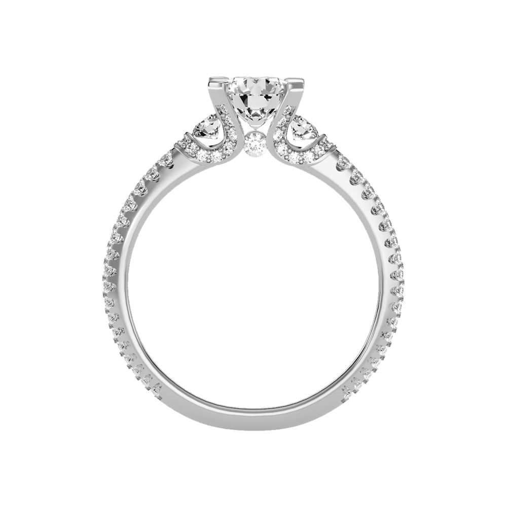 Elight Tri Stone Ring In 925 Sterling Silver - Two