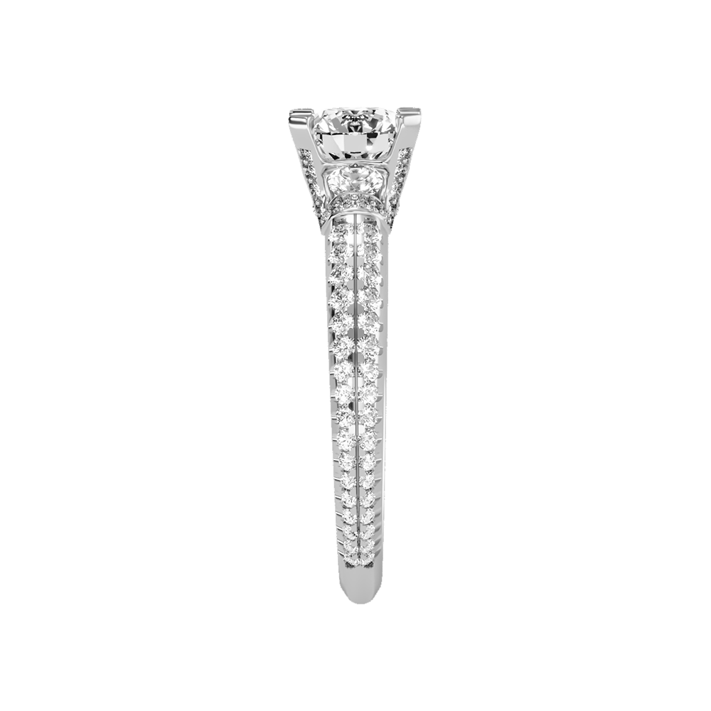 Elight Tri Stone Ring In 925 Sterling Silver - Four