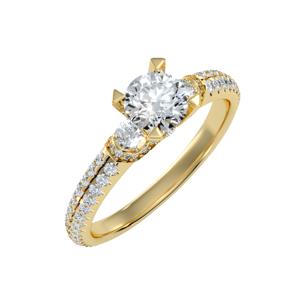 Elight Tri Stone Ring In 925 Sterling Silver - Nine