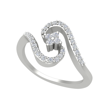 Elish Diamond Ring In 925 Sterling Silver - Two