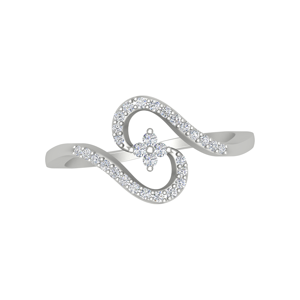 Elish Diamond Ring In 925 Sterling Silver - Three