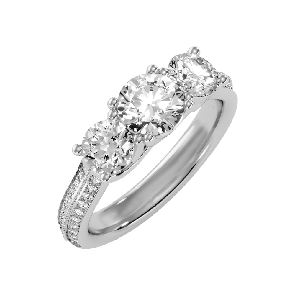 Elite Halo Solitaire Ring In 925 Sterling Silver - One