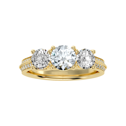 Elite Halo Solitaire Ring In 925 Sterling Silver - Ten
