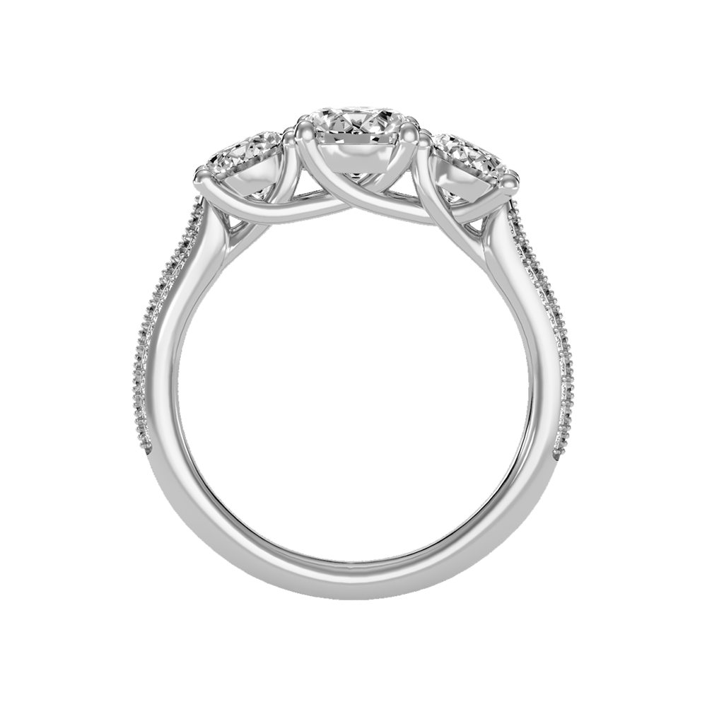 Elite Halo Solitaire Ring In 925 Sterling Silver - Two