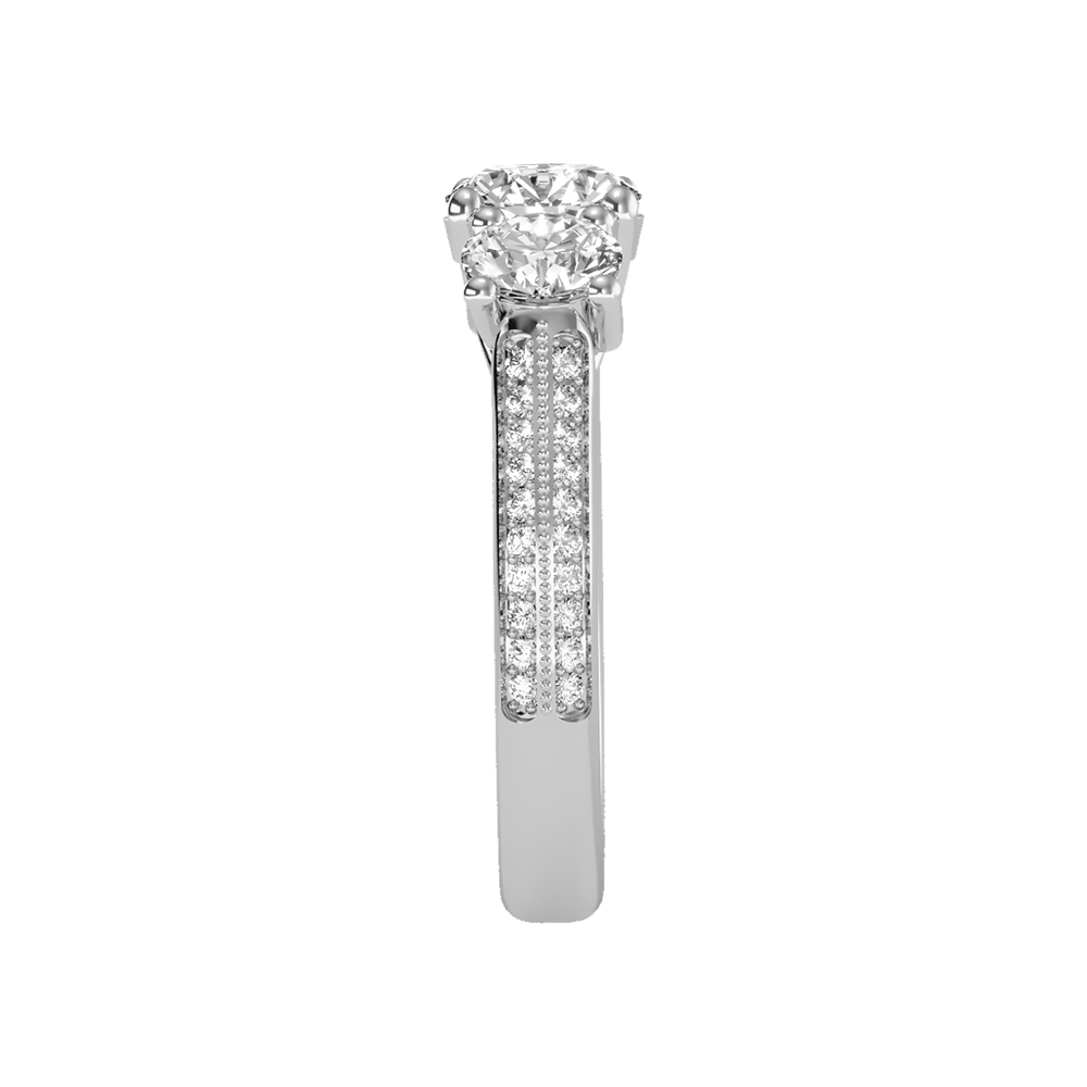 Elite Halo Solitaire Ring - Four