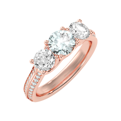 Elite Halo Solitaire Ring In 925 Sterling Silver - Five