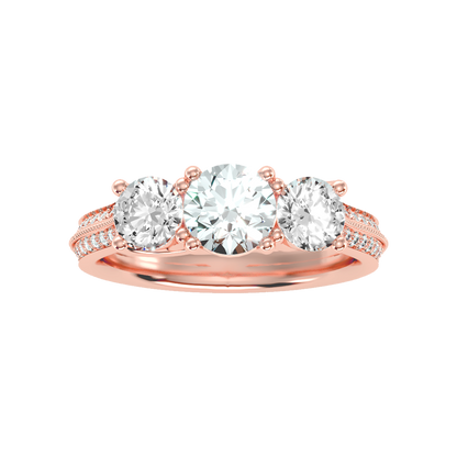 Elite Halo Solitaire Ring In 925 Sterling Silver - Six
