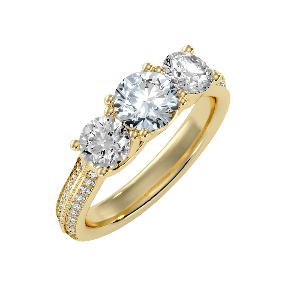 Elite Halo Solitaire Ring In 925 Sterling Silver - Nine