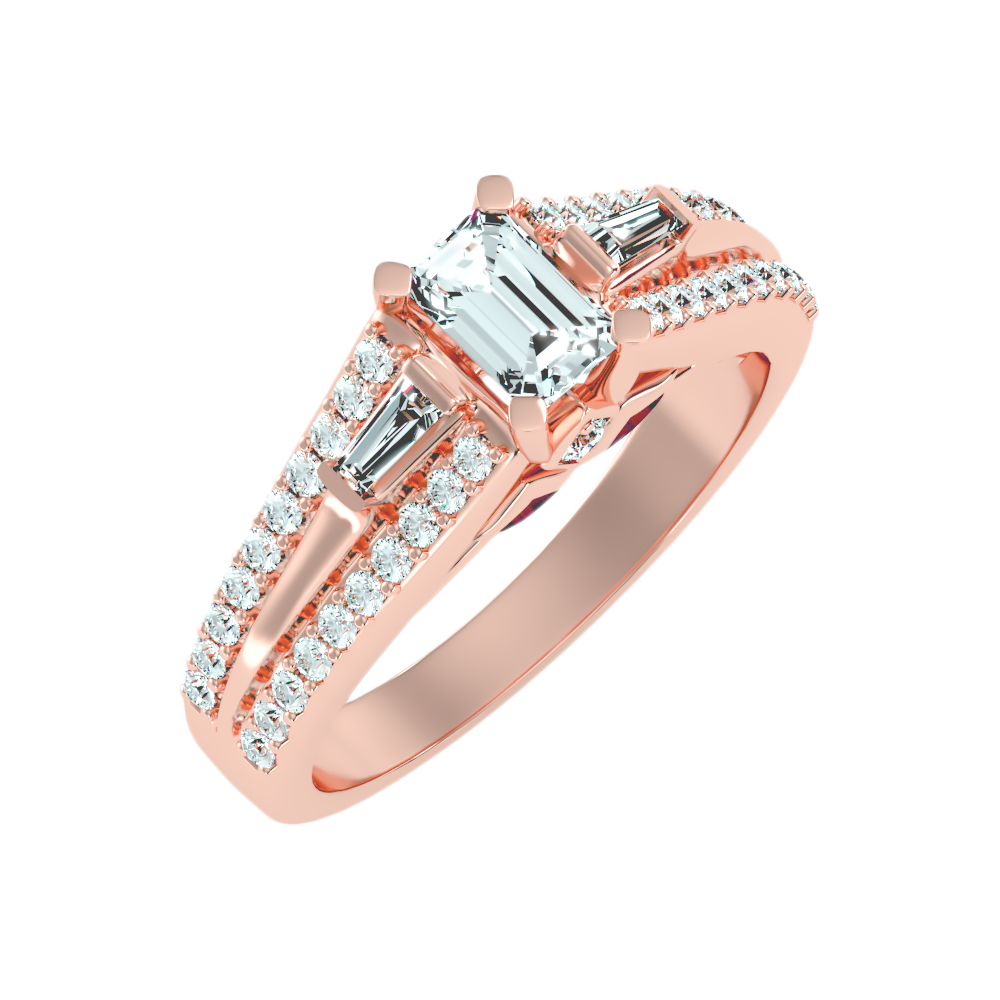 Ellie Emerald Diamond Ring - One