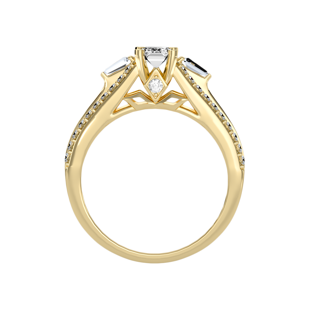 Ellie Emerald Diamond Ring In 925 Sterling Silver - Twelve