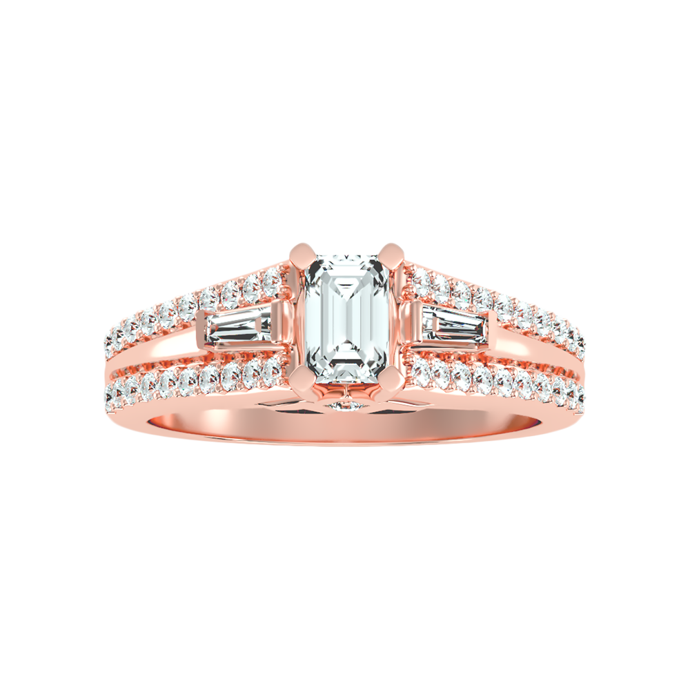 Ellie Emerald Diamond Ring - Two
