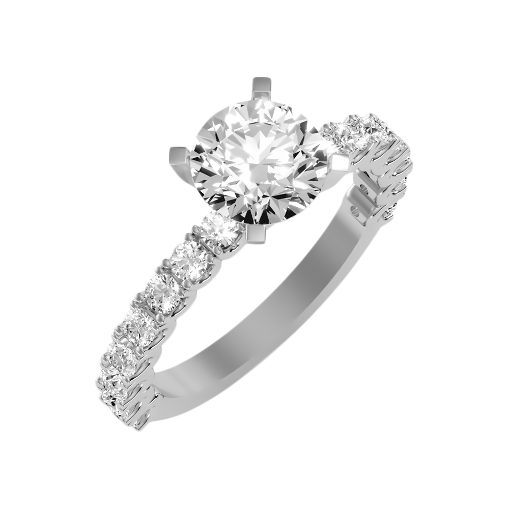 Elysian Solitaire Ring In 925 Sterling Silver - One