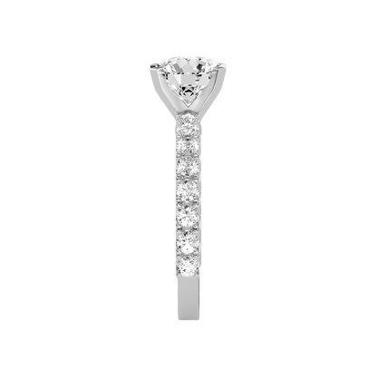 Elysian Solitaire Ring In 925 Sterling Silver - Four