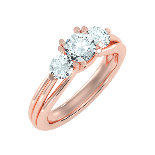 Emerald Seas Tri Stone Ring In 925 Sterling Silver - One