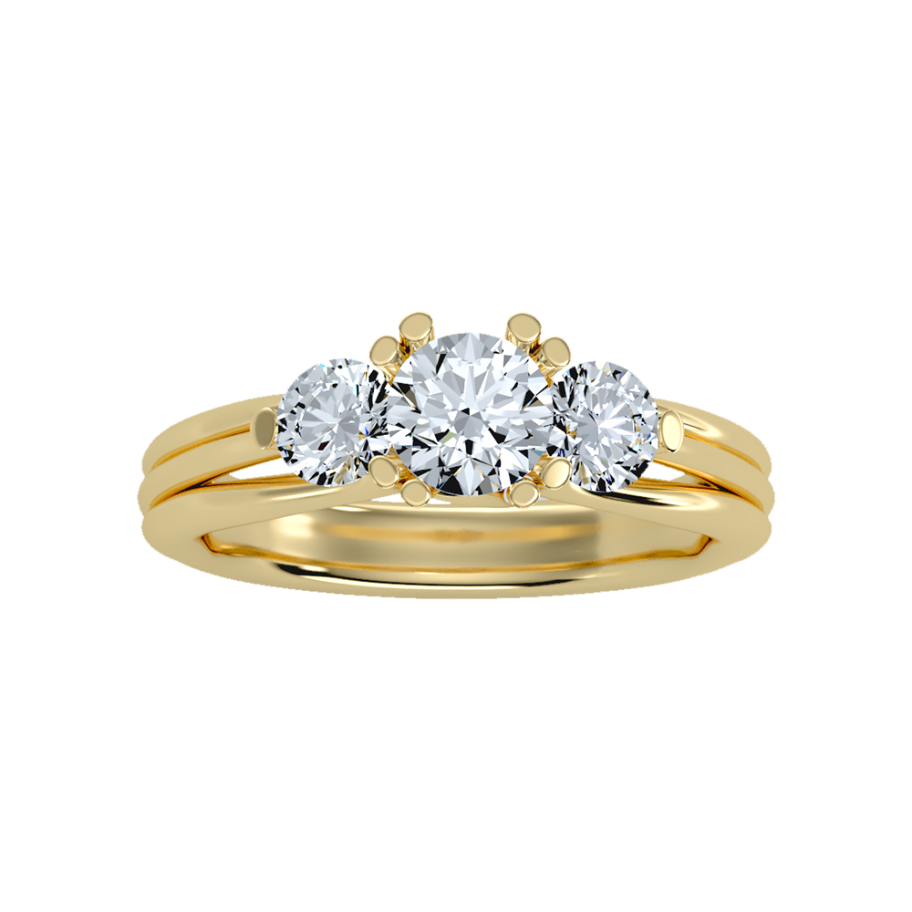 Emerald Seas Tri Stone Ring - Ten