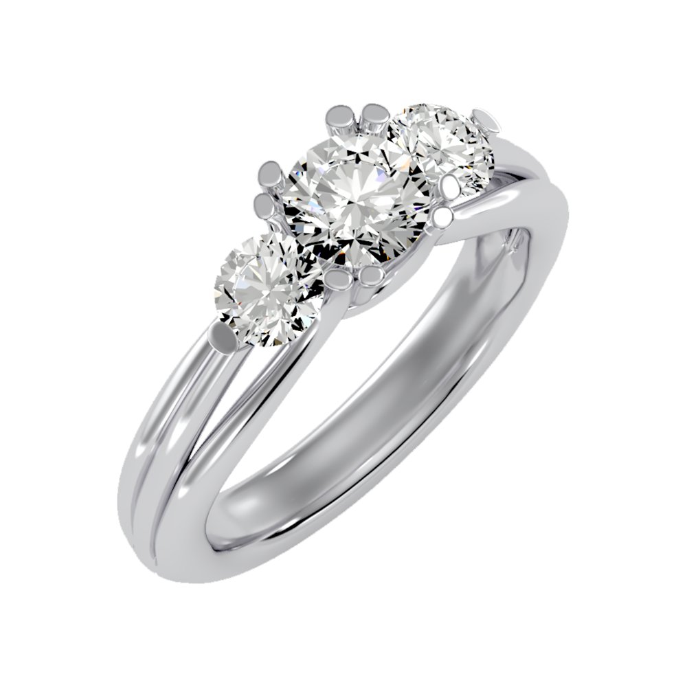 Emerald Seas Tri Stone Ring - Five