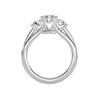 Emerald Seas Tri Stone Ring In 925 Sterling Silver - Eight