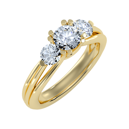 Emerald Seas Tri Stone Ring - Nine