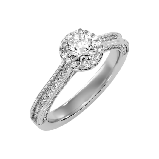 Enchanting Diamond Ring In 925 Sterling Silver - One