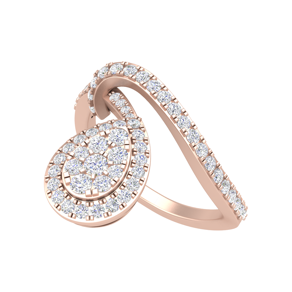 Endless Diamonds Cluster Ring In 925 Sterling Silver - One