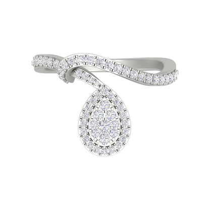 Endless Diamonds Cluster Ring In 925 Sterling Silver - Six