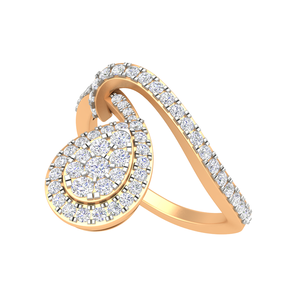 Endless Diamonds Cluster Ring In 925 Sterling Silver - Nine