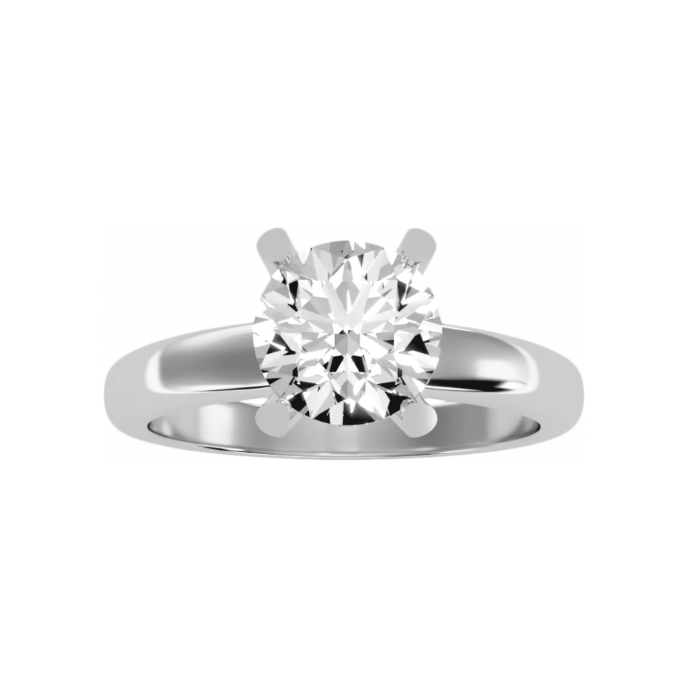 Engaging Solitaire Ring In 925 Sterling Silver - Four
