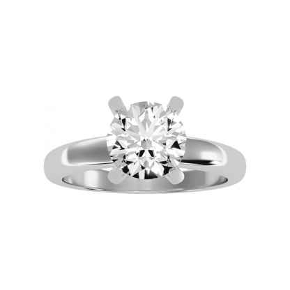 Engaging Solitaire Ring In 925 Sterling Silver - Four