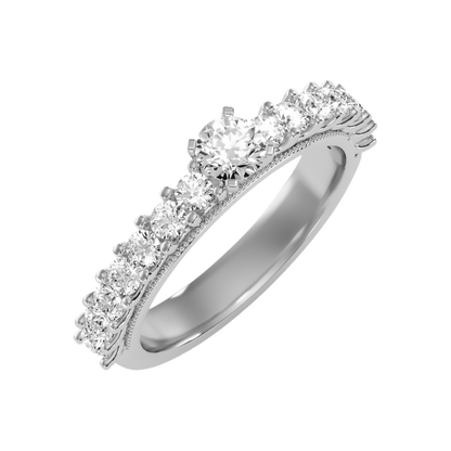 Enormous Solitaire Ring In 925 Sterling Silver - Five