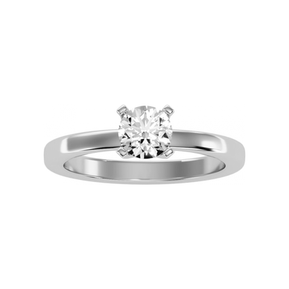 Enriching Solitaire Ring In 925 Sterling Silver - Four
